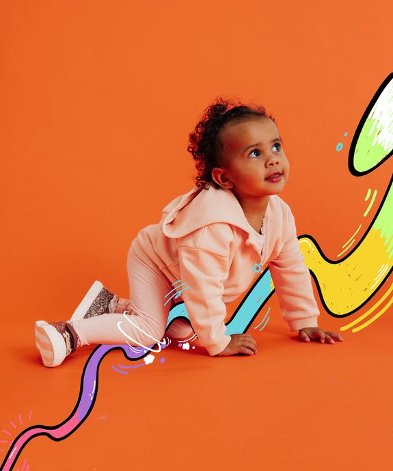 Legging uni en maille résistante bébé fille vue1 - GEMO(BEBE DEBT) - GEMO