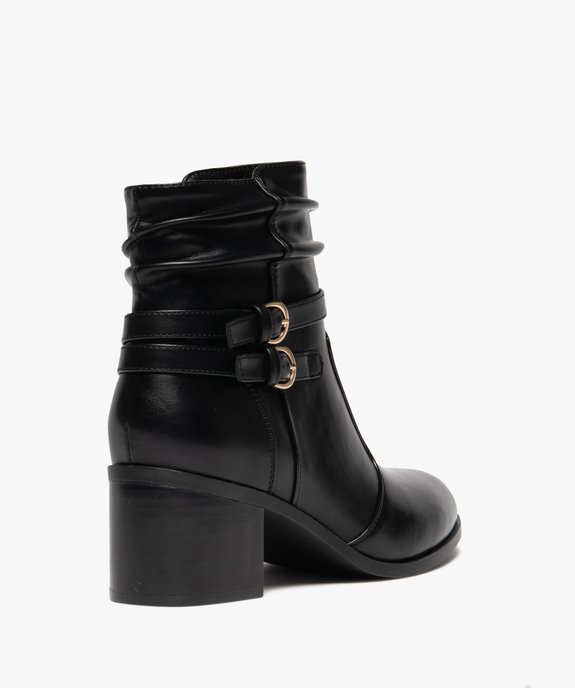 Bottes femme à talon carré et col effet plissé avec zip vue5 - GEMO(URBAIN) - GEMO