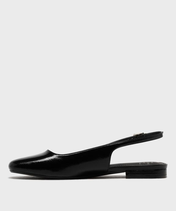 Escarpins slingback à bout carré et talon plat femme - Follow Me vue3 - FOLLOW ME - GEMO