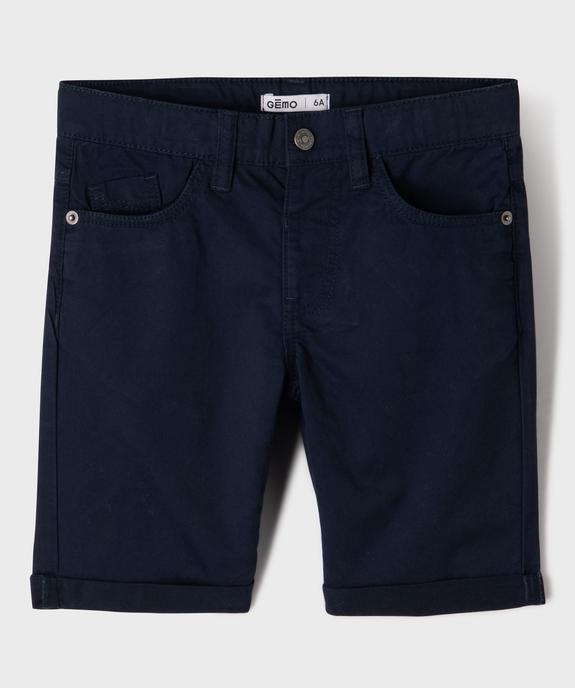 Bermuda regular en twill de coton à revers garçon vue1 - GEMO (ENFANT) - GEMO