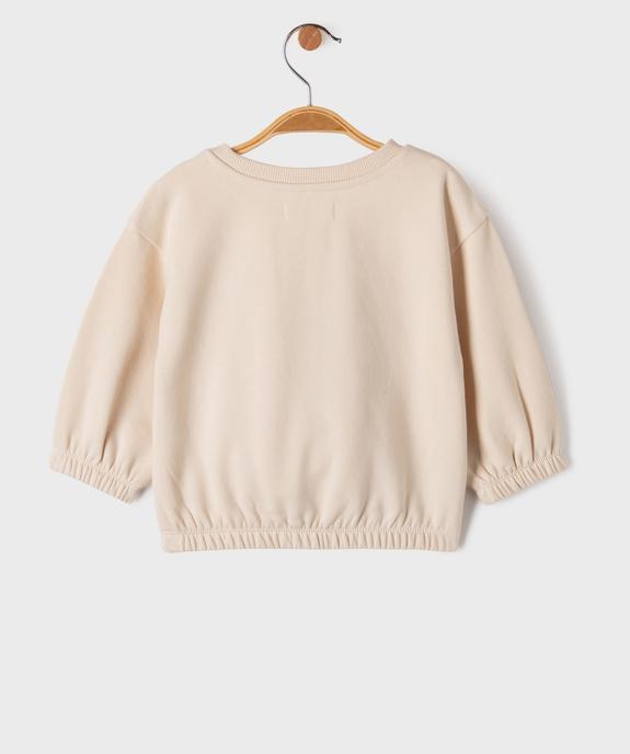 Sweat en molleton imprimé à coupe blousante bébé fille vue3 - GEMO 4G BEBE - GEMO