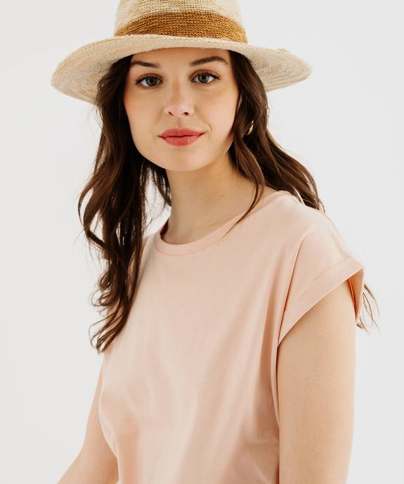 Tee-shirt à manches courtes et col rond femme vue3 - GEMO(FEMME PAP) - GEMO