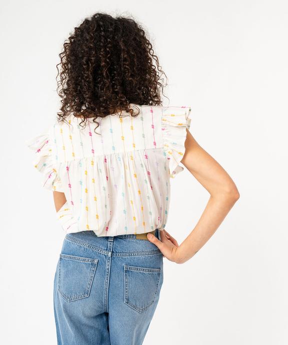 Blouse ample manches volantées à rayures multicolores femme vue3 - GEMO(FEMME PAP) - GEMO