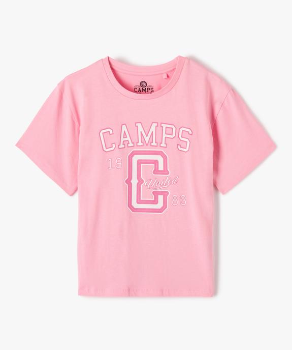 Tee-shirt fille coupe large avec inscription - Camps United vue1 - CAMPS UNITED - GEMO