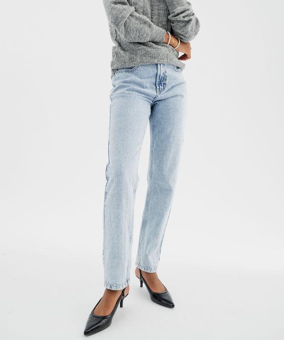 Jean straight délavé à strass femme vue4 - GEMO(FEMME PAP) - GEMO