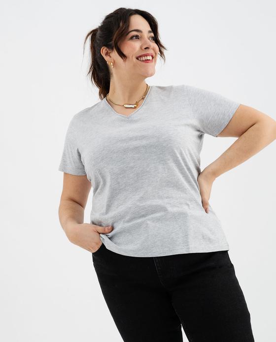 Tee-shirt manches courte à col V femme grande taille vue9 - GEMO (G TAILLE) - GEMO