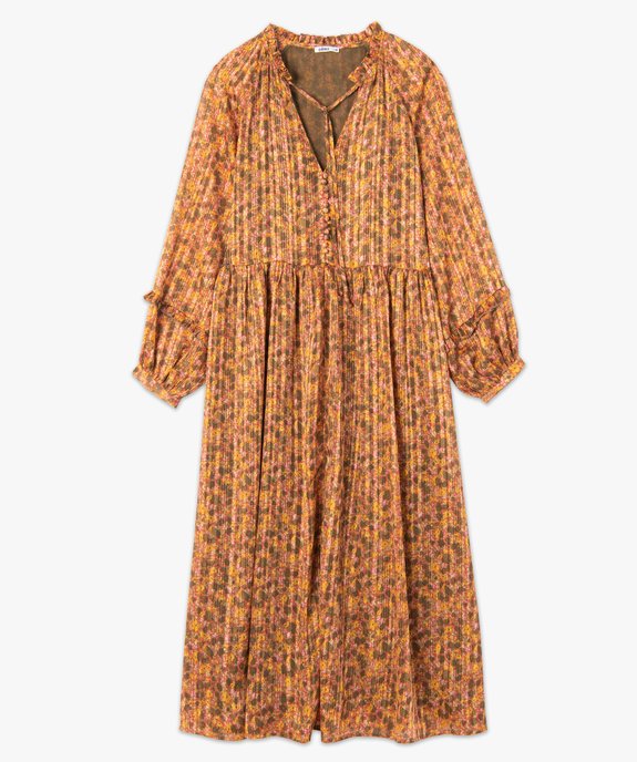 Robe femme imprimée avec fines rayures pailletées vue4 - GEMO(FEMME PAP) - GEMO