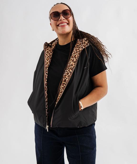 Doudoune sans manches à capuche réversible femme grande taille vue4 - GEMO 4G GT - GEMO