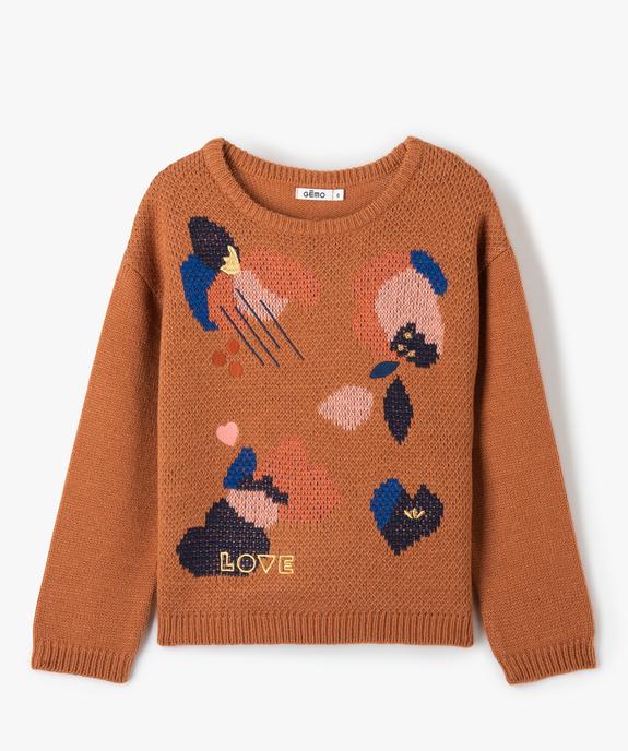 Pull en maille multicolore fille vue1 - GEMO (ENFANT) - GEMO