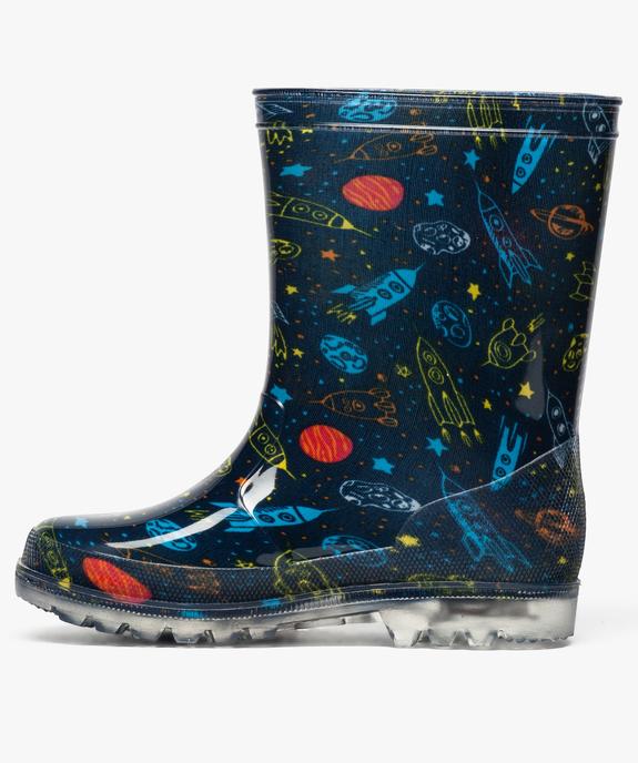Bottes de pluie garçon motif fusées et semelle lumineuse vue3 - GEMO (ENFANT) - GEMO