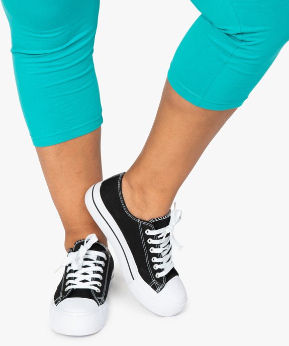 Pantacourt femme grande taille en maille unie et taille élastiquée vue2 - GEMO 4G GT - GEMO