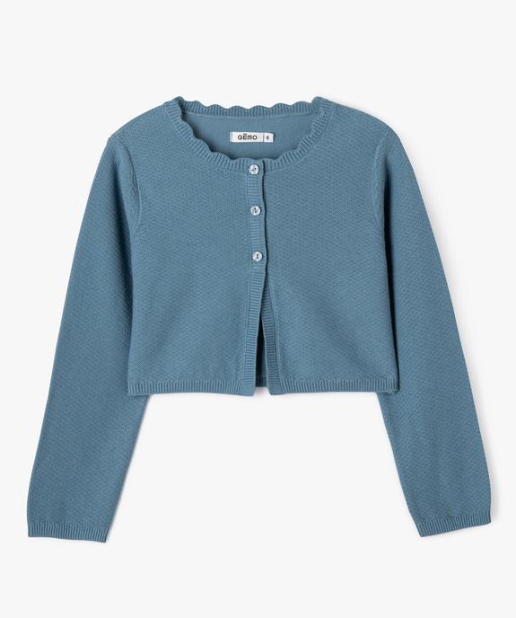 Gilet court en maille fantaisie fille vue1 - GEMO (ENFANT) - GEMO