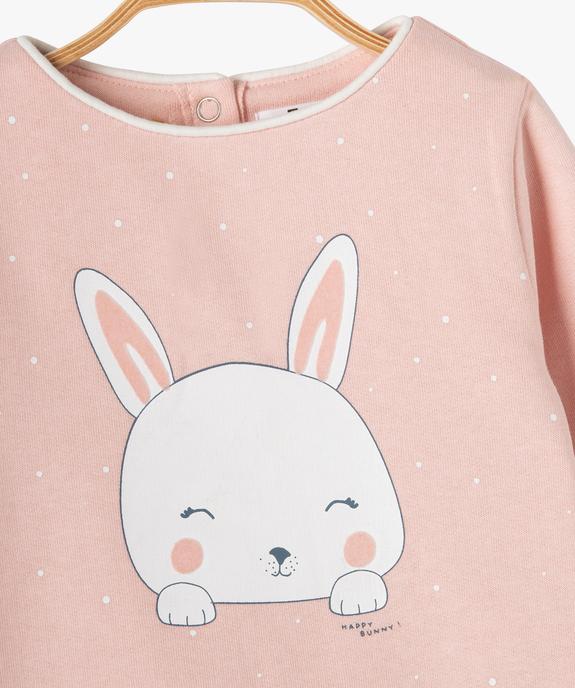 Sweat bébé fille molletonné avec motif animalier vue3 - GEMO(BEBE DEBT) - GEMO