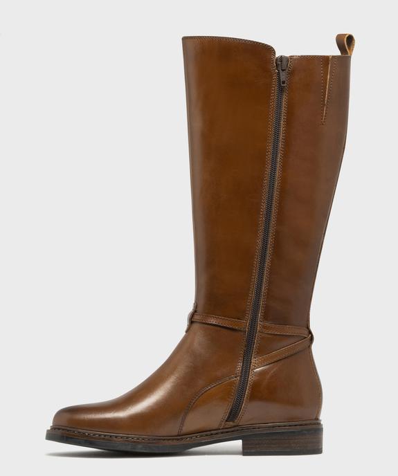 Bottes dessus cuir avec bride cheville femme - Tanéo vue3 - TANEO GEMO FOR GOOD - GEMO