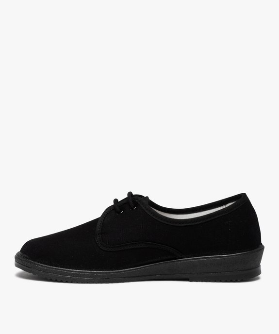 Derbies confort femme dessus en toile unie vue3 - GEMO (CONFORT) - GEMO