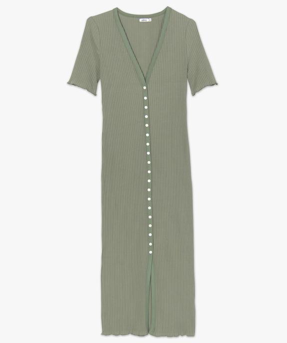 Robe chemise femme en maille côtelée et manches courtes vue4 - GEMO(FEMME PAP) - GEMO