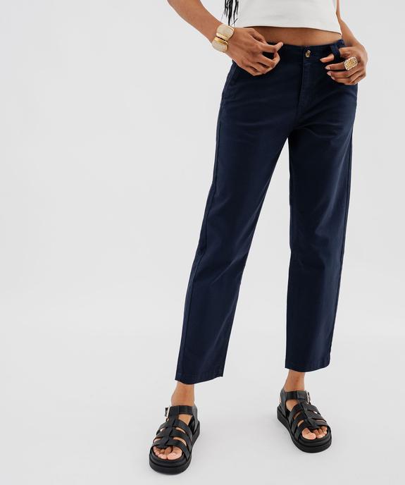 Pantalon chino en coton stretch femme vue1 - GEMO(FEMME PAP) - GEMO
