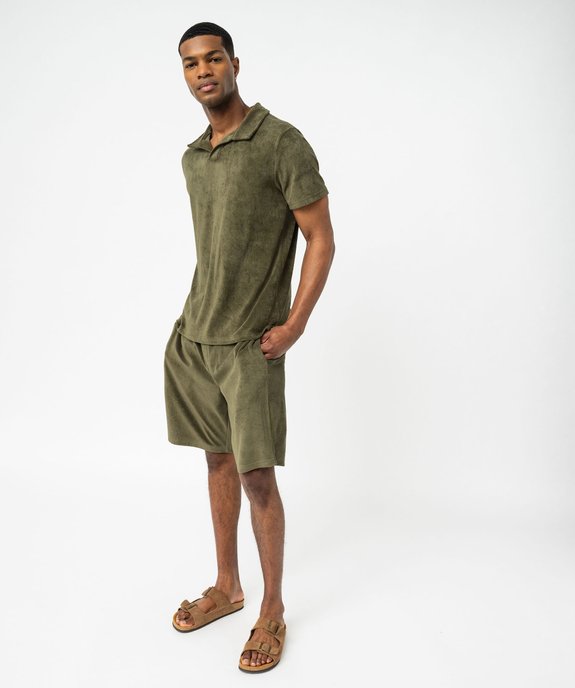Bermuda en éponge coupe droite homme vue1 - GEMO (HOMME) - GEMO