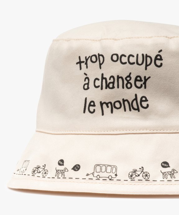 Chapeau bébé garçon forme bob avec message vue3 - GEMO(BEBE DEBT) - GEMO