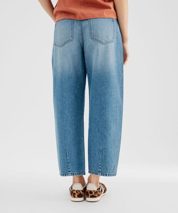 Jean barrel taille haute coloris délavé femme vue4 - GEMO(FEMME PAP) - GEMO