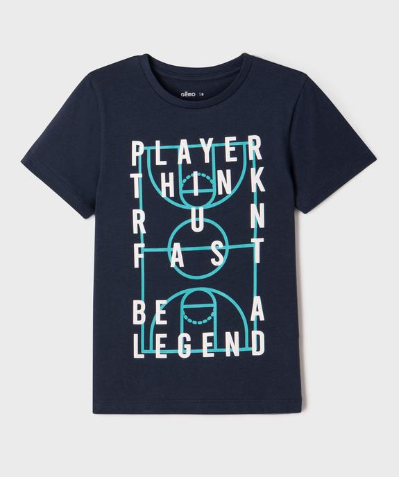 Tee-shirt manches courtes avec inscription XXL garçon vue1 - GEMO (ENFANT) - GEMO