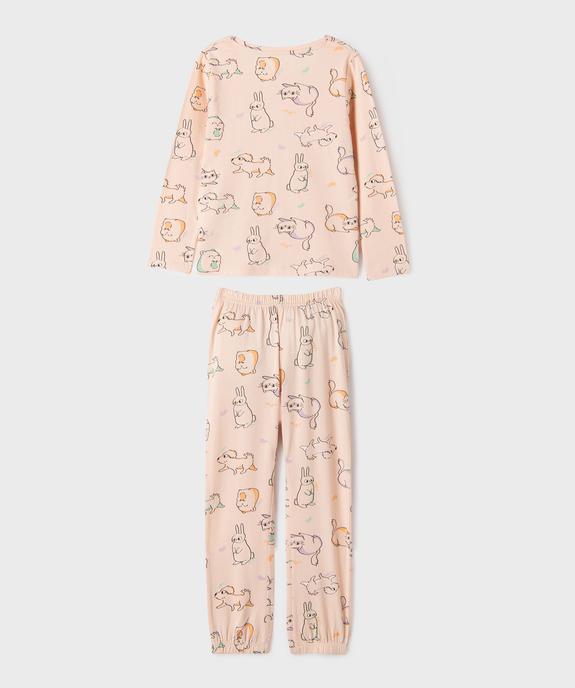 Pyjama en coton motifs animaux fille vue4 - GEMO 4G FILLE - GEMO