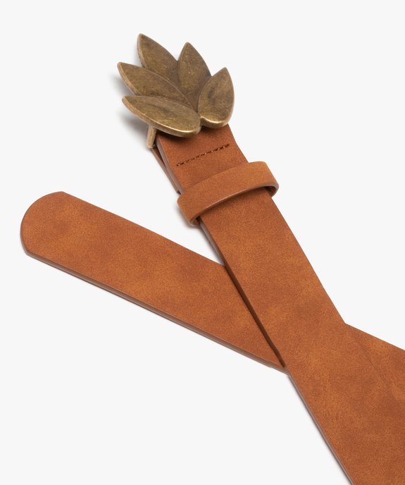 Ceinture femme velours à à boucle originale en métal vieilli vue2 - GEMO (ACCESS) - GEMO