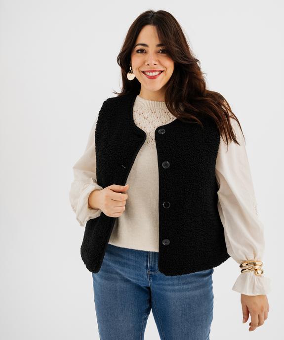 Veste sans manches en sherpa femme grande taille vue1 - GEMO 4G GT - GEMO