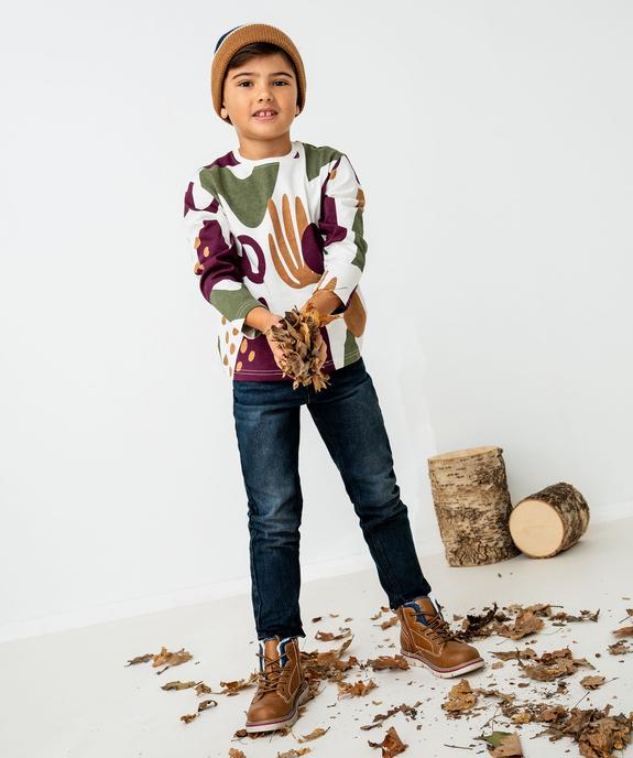 Jean délavé coupe relaxed à taille réglable garçon vue6 - GEMO (ENFANT) - GEMO