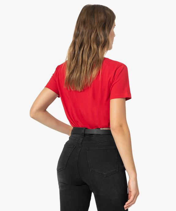 Tee-shirt femme avec large col V vue3 - GEMO(FEMME PAP) - GEMO