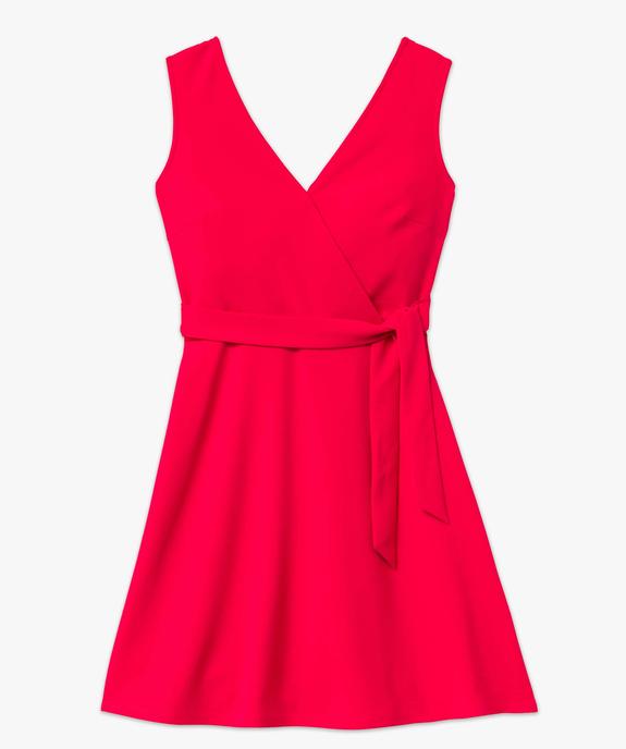 Robe femme avec décolleté cache-coeur et dos dentelle vue4 - GEMO(FEMME PAP) - GEMO