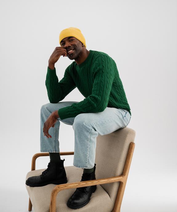 Pull col rond en coton à torsades homme vue7 - GEMO (HOMME) - GEMO