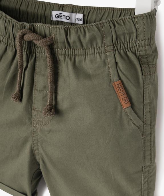 Bermuda en toile à taille élastiquée bébé garçon vue2 - GEMO 4G BEBE - GEMO