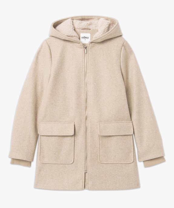 Manteau femme à capuche doublée sherpa vue4 - GEMO(FEMME PAP) - GEMO