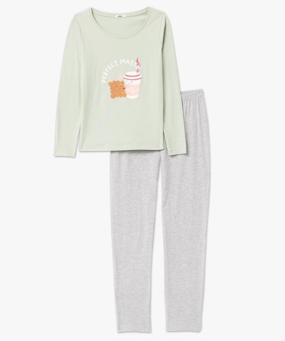 Pyjama bicolore avec motif femme vue4 - GEMO 4G FEMME - GEMO
