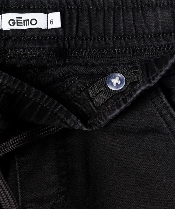 Pantalon jogger taille élastique garçon vue3 - GEMO (ENFANT) - GEMO
