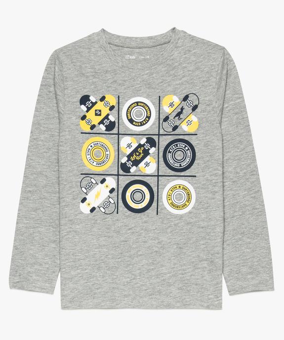 Tee-shirt à manches longues garçon avec large motif sur l'avant vue1 - GEMO (ENFANT) - GEMO