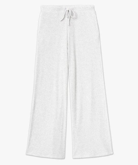 Bas de pyjama large en maille côtelée extra douce femme vue4 - GEMO 4G FEMME - GEMO