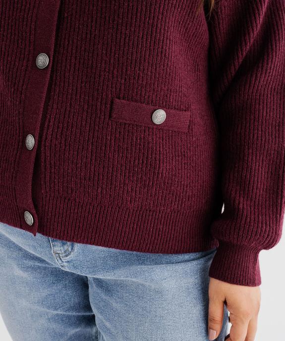 Gilet à col rond en grosse maille femme grande taille vue4 - GEMO (G TAILLE) - GEMO
