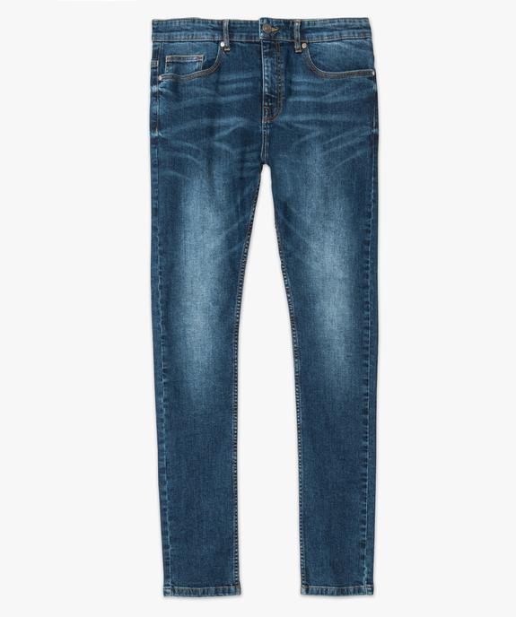 Jean homme skinny délavé avec plis sur les hanches vue4 - GEMO (HOMME) - GEMO