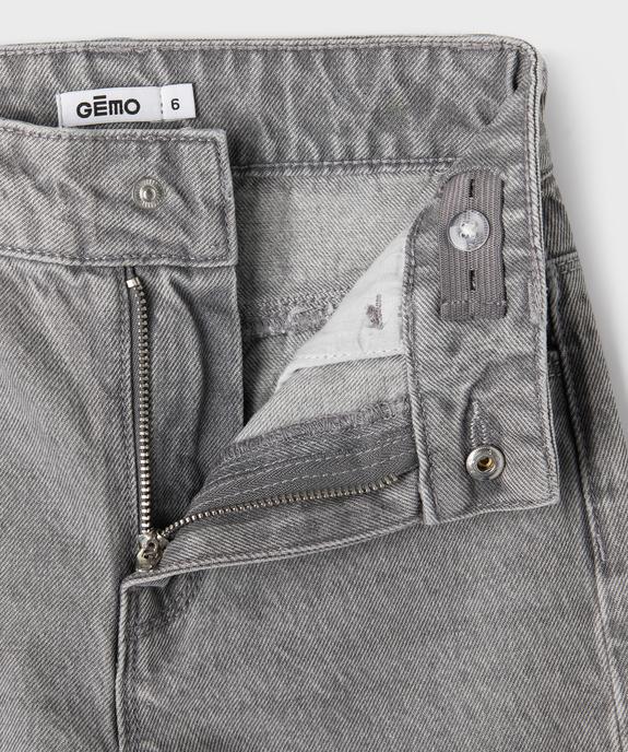 Jean Straight avec revers cousus et taille ajustable fille vue2 - GEMO 4G FILLE - GEMO