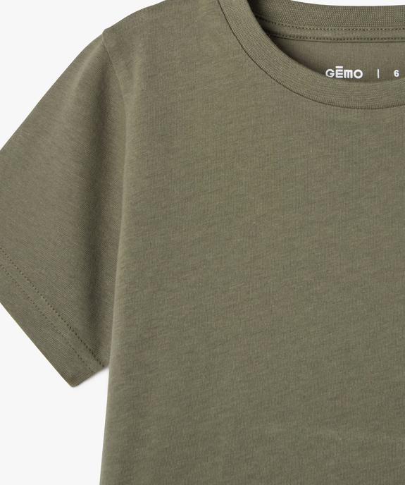 Tee-shirt à manches courtes en coton uni garçon vue2 - GEMO (ENFANT) - GEMO