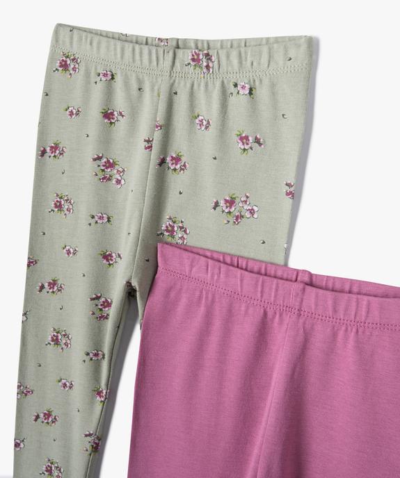Leggings bébé fille uni et imprimé (lot de 2) vue2 - GEMO(BEBE DEBT) - GEMO