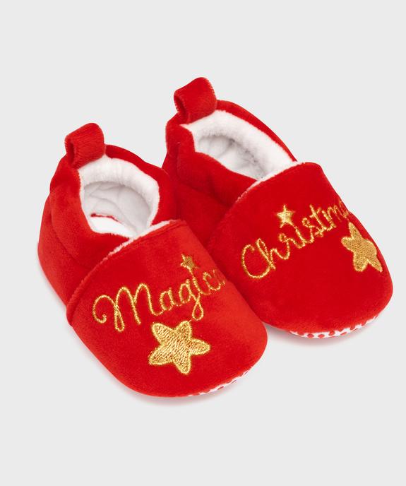 Chaussons de naissance Noël brodé bébé vue5 - LITTLE LOVE - GEMO