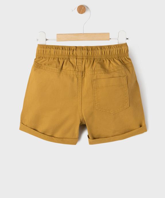 Bermuda en coton avec taille ajustable bébé garçon vue3 - GEMO(BEBE DEBT) - GEMO