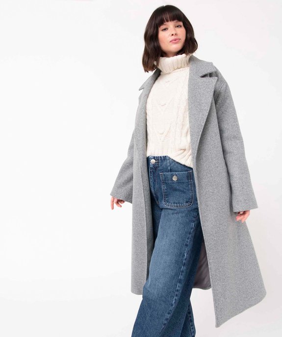 Manteau femme coupe oversize avec larges poches plaquées vue1 - GEMO(FEMME PAP) - GEMO