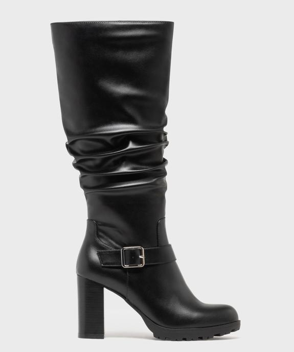 Bottes plissées à talon haut et semelle crantée femme vue1 - VALENTINA BALDA - GEMO
