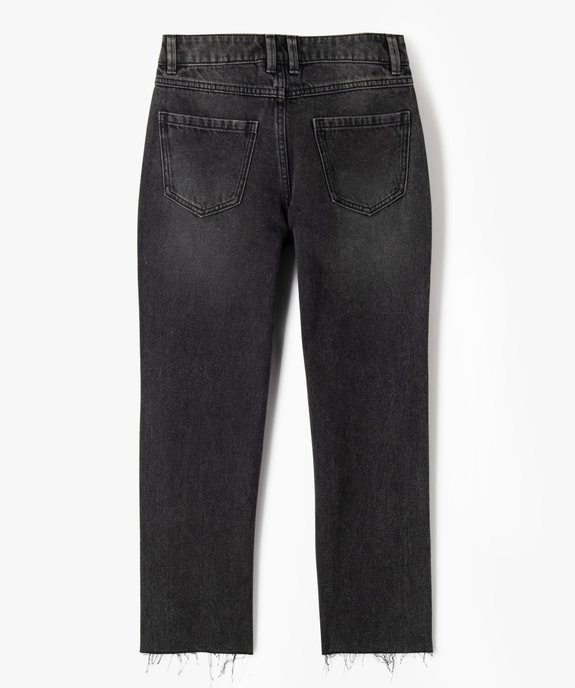 Jean coupe Regular taille haute avec bas sans coutures fille vue8 - GEMO (JUNIOR) - GEMO
