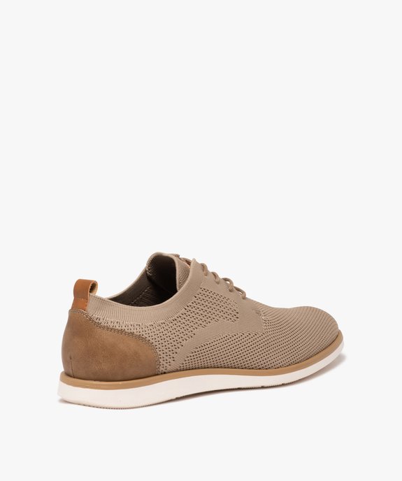 Derbies homme unies en mesh avec col stretch et semelle bicolore vue4 - GEMO(URBAIN) - GEMO