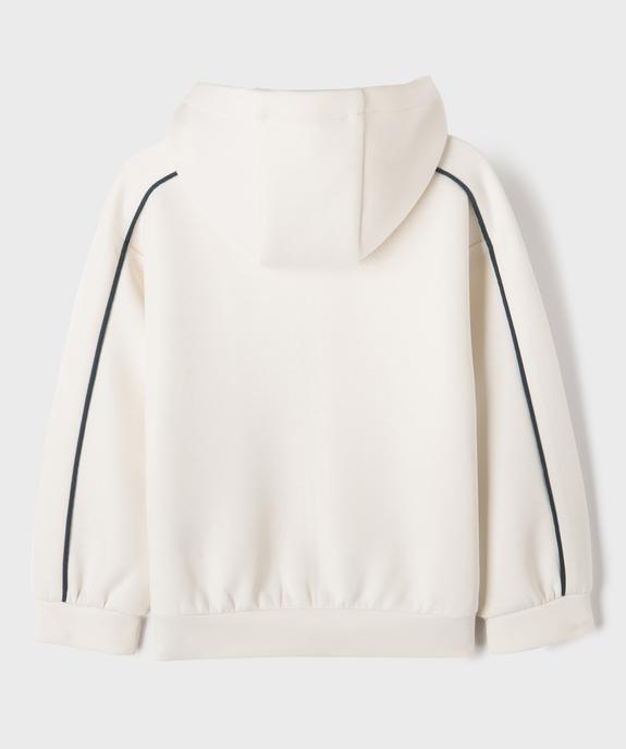 Sweat zippé à capuche avec liserés contrastants fille vue4 - GEMO (ENFANT) - GEMO